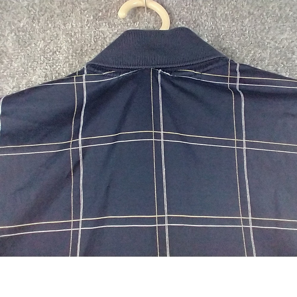 Brooks Brothers Mens Navy Windowpane Double Mercerized Cotton Polo Shirt Medium - Picture 6 of 11